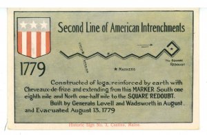 ME - Castine. Historic Sign: Second Line of American Intrenchments