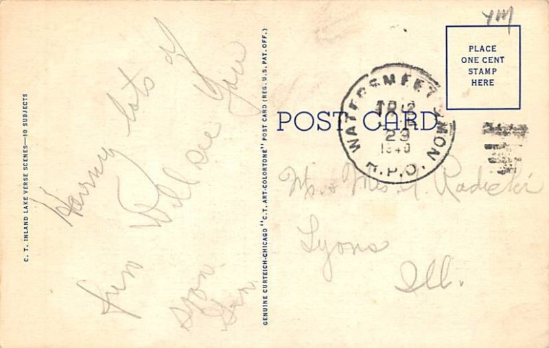 Greetings Three Lakes Three Lakes, Wisconsin WI