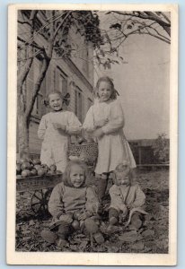 c1910's Childrens Japan Missionary Yamagata Church Apples Basket Posted Postcard