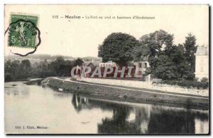 Postcard Old Fort Meulan downstream and heights & # 39Hardricourt