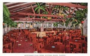 Vintage Postcard Martinique Palm Room Daytona Beach Florida FL E. C. Kropp Pub.