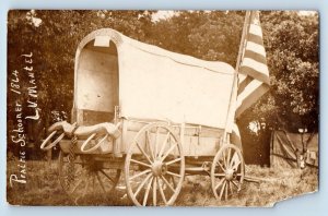Prairie Schooner Postcard RPPC Photo L V Mantel Wagon Civil War c1910's Antique
