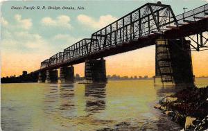 Union Pacific Railroad Bridge Omaha Nebraska 1910c postcard