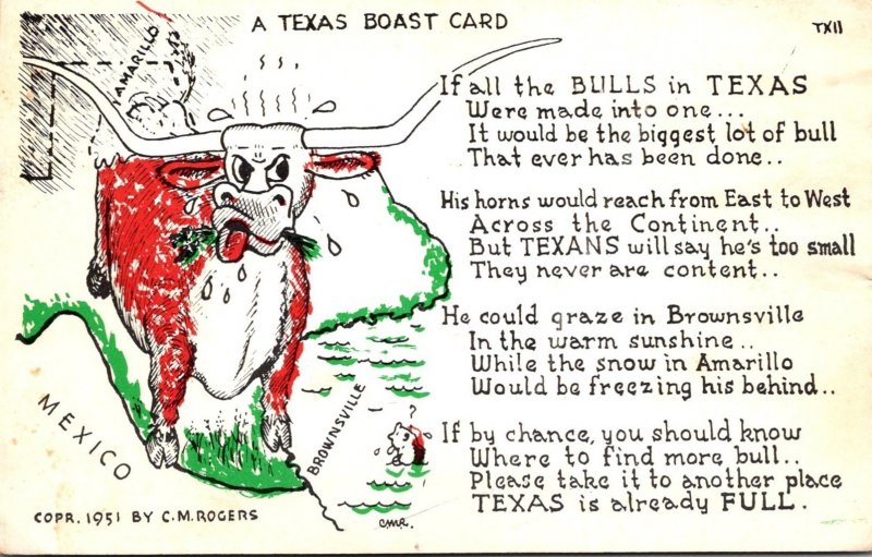 Humour Texas Boast Card