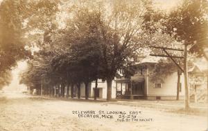 Decatur Michigan~Delaware Street Looking East~1910 Racket RPPC
