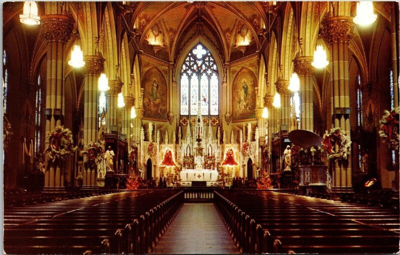 St Marys Cathedral Kingston Christmas Time Postcard VTG UNP Dexter Vintage 