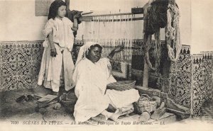 Vintage Morocco Postcard Moroccan Rug Weaving Loom Women RPPC Levy Fils