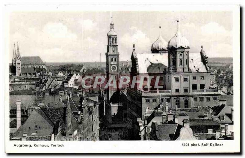 Old Postcard Rathaus Augsburg Perlach