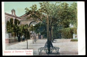 dc1944 - MALTA Valletta Postcard 1900s Barracca Garden