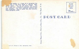 Springfield Ohio 1950s Postcard Drake Motel