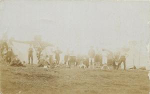 Real photo postcard camping tents Great Britain social life