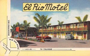 San Diego California El Rio Motel Vintage Postcard AA45138