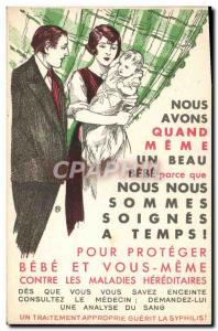 Postcard Old Baby Hereditary Diseases Syphilis