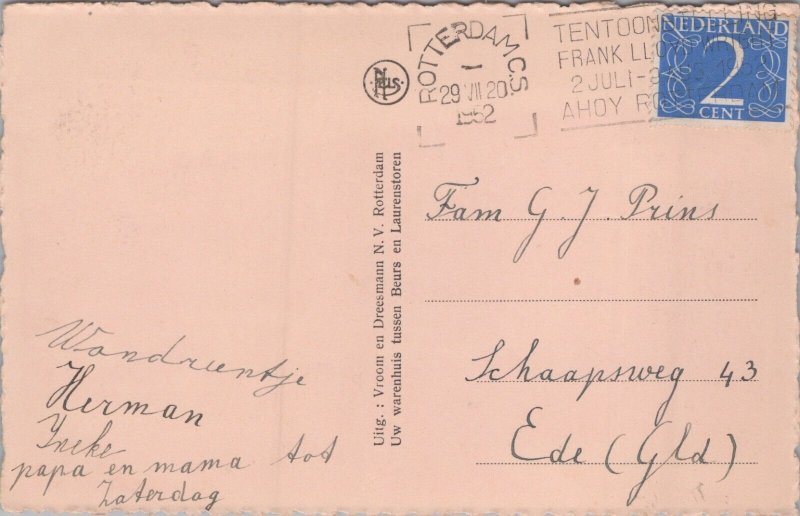 Netherlands Rotterdam Coolsingel Vintage Postcard C295