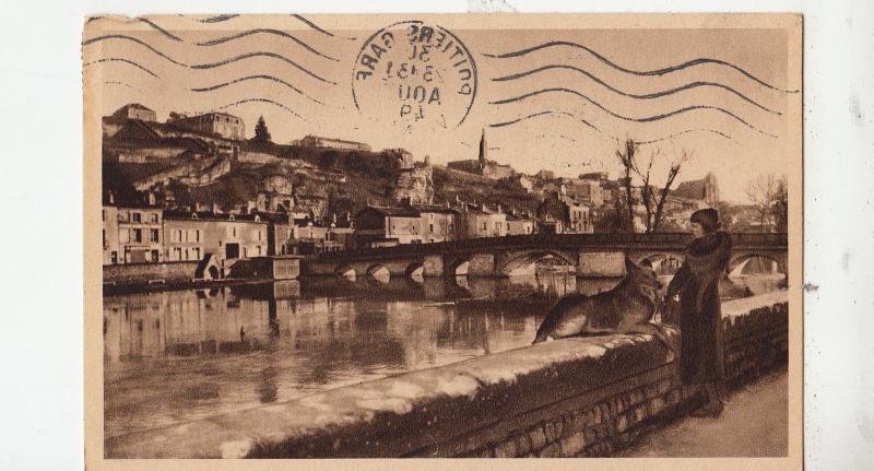 BF16286 poitiers le pont joubert et le coteau dog france front/back image