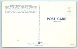 SAULT STE. MARIE, Canada ~ Roadside BARSANTI'S SMALL FRYE Restaurant  Postcard