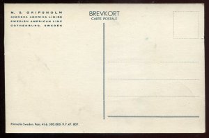 h2507 - Steamer GRIPSHOLM Postcard 1930s Swedish American Line