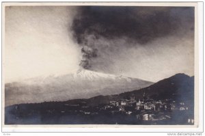 RP, Aerial View, Volcano, Taormina (Sicily), Italy, 1920-1940s