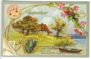 September Libra Sign Raphael Tuck Zodiak Multi-Color 1911...