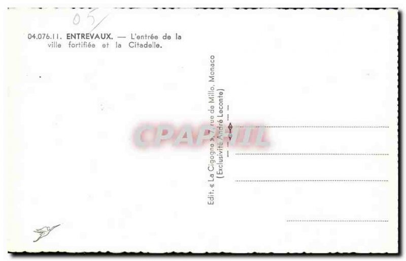 Old Postcard Entervaux The city Entree and fortified Citadel