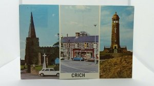 Crich Derbyshire Multiview Vintage Postcard St Marys Church Market Place Stand