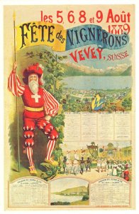 Vignerons Vevey Victorian Fete Fashion Switzerland Advertising Postcard