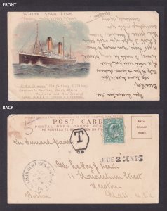 GREAT BRITAIN, Postcard Postage Due, Steamer White Star Line Oceanic