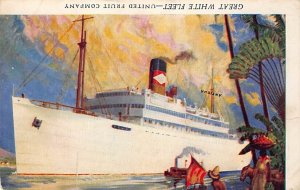 SS Antigua United Fruit Company Writing on back, missing stamp 