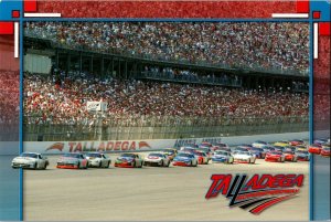 Talladega Superspeedway, Cars on Track NASCAR Talladega County AL Postcard A13