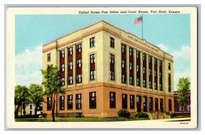 Postcard U. S. Post Office Court House Fort Scott KS Vintage Standard View Card