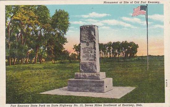 Nebraska Kearney Monument At Site Of Old Fort Kearney