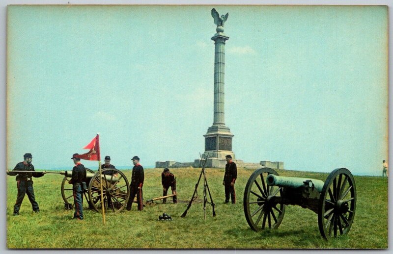 Washington County Maryland 1960s Postcard Union Gun Crew Civil War Reenactors