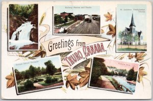 Greetings from Truro Nova Scotia NS Railway Station Joe Howe Falls Postcard H68