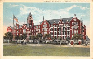 Dallas Texas St. Paul's Sanitarium & Annex, Color Lithograph PC U8957