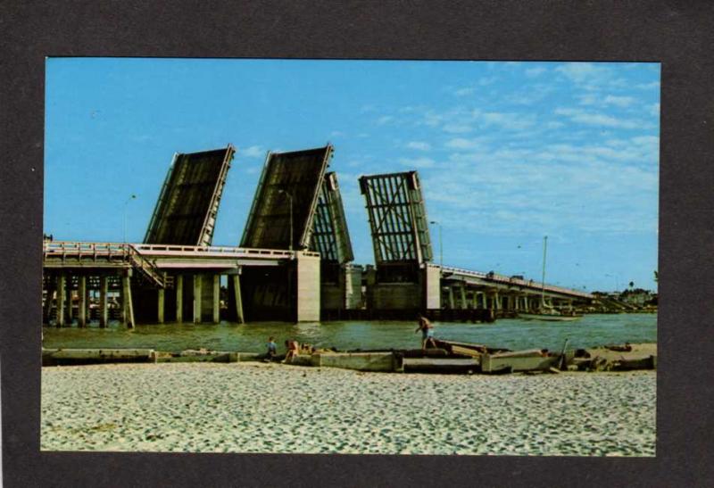 FL Johns Pass Bridge, Treasure Island, Madeira Beach Florida Postcard