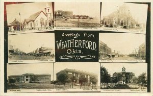 Oklahoma Weatherford C-1910 Multi View Custer County RPPC Photo Postcard 22-4523