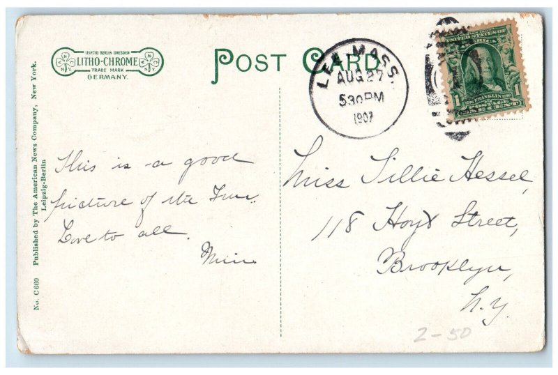 1907 Side View Greenock Inn Lee Massachusetts MA Antique Posted Postcard