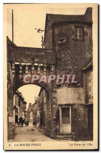 Old Postcard La Roche Posay the door of Town