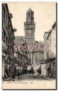 Vire - The Gate Church Clock Old Postcard