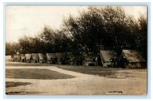 c1910 Military Camp Canal Zone Ancon Panama CZ Antique RPPC Photo Postcard 