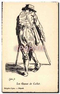 Old Postcard Fantasy Illustrator beggars Callot