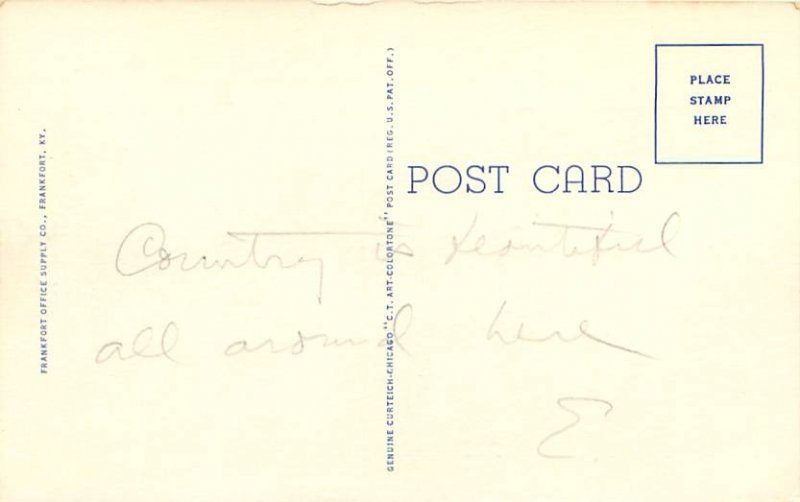 Frankfort Kentucky Daniel Boone Monument Linen Postcard Unused