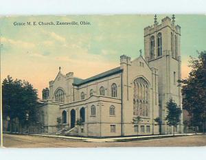 Divided-Back CHURCH SCENE Zanesville Ohio OH A9864