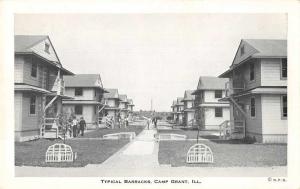 Camp Grant Illinois birds eye view showing typical barracks vintage pc Z43415