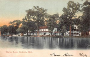 CLARK'S LAKE JACKSON MICHIGAN POSTCARD 1907