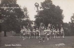 Roman Soldiers Battle Charge Ahead 1909 Bath Pageant Old RPC Real Photo Postcard