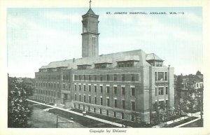 Ashland WI St Joseph Hospital Linen Postcard