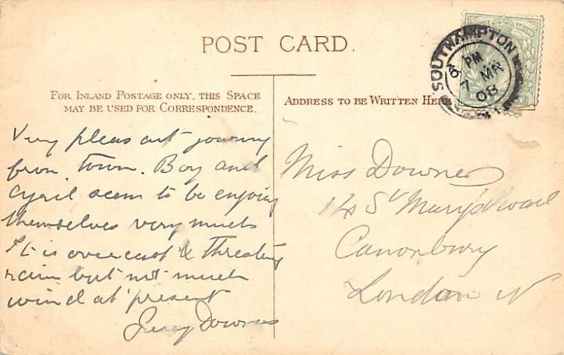 Carisbrook Castle Union Castle Line Writing on back, missing stamp 