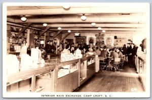 K47/ Camp Croft South Carolina RPPC Postcard c1940s Interior Main Exchange 31