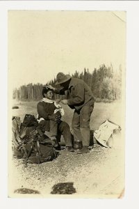 Yukon INDIAN RPPC 1910 GETTING FIRST SHAVE Indians Canada GEORGE WASHINGTON